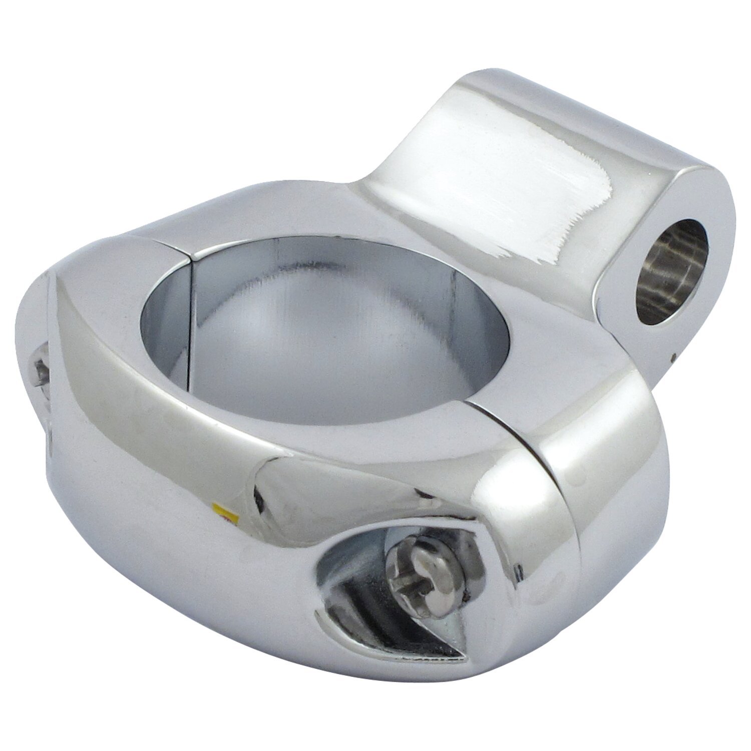 Universal 1" mirror clamp, 5/16" mount hole, Chrome