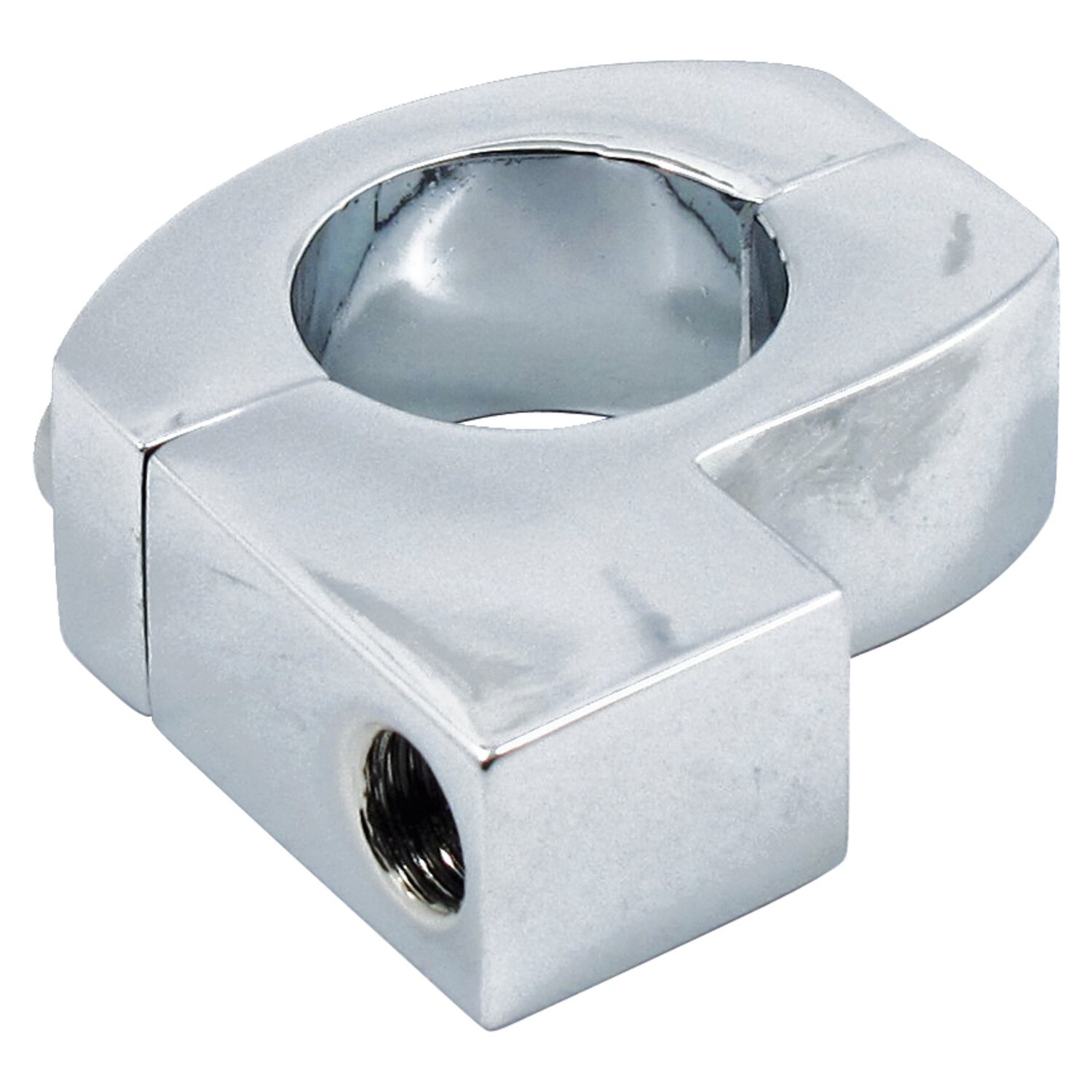 Metric mirror clamp M10 x 1.25 thread, Silver, Chrome
