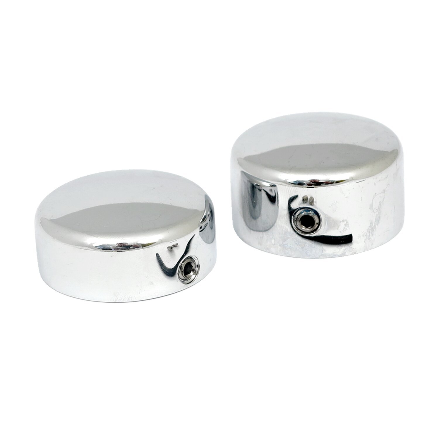 Swingarm pivot bolt cover set, Chrome