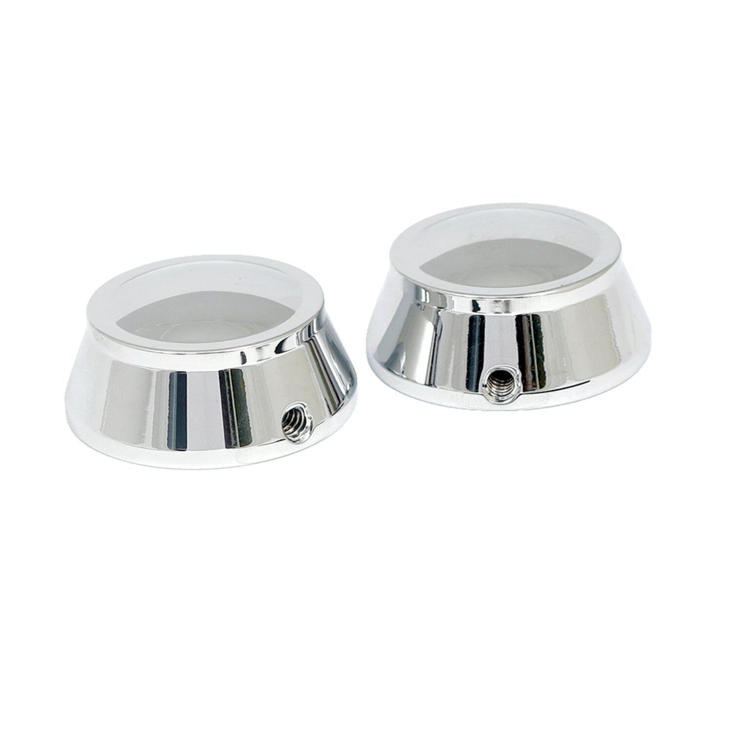Swingarm pivot bolt cover set, Chrome