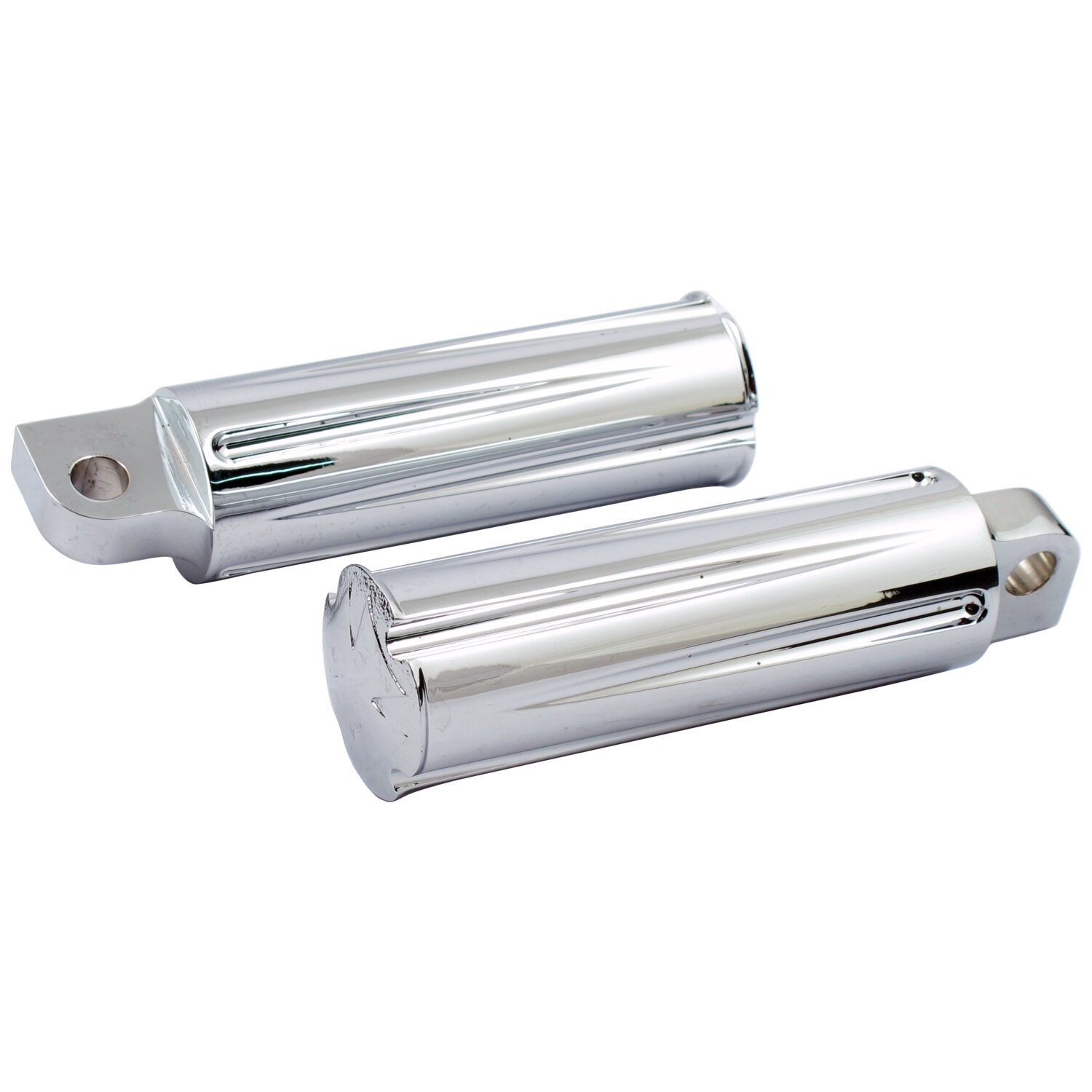 Maltese billet foot pegs, Unpainted, Chrome