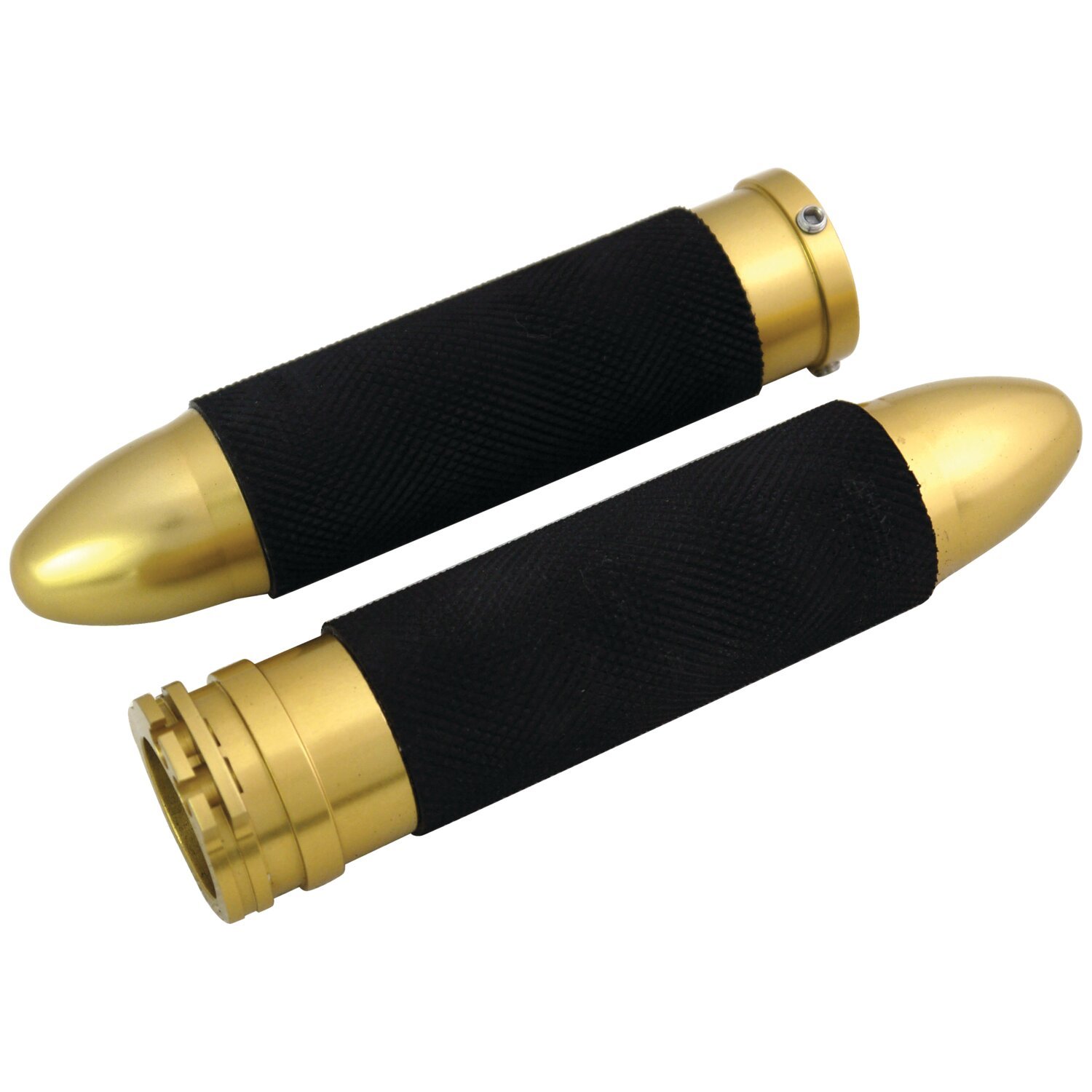 Handlebar grip set, Bullet, Gold, Polished