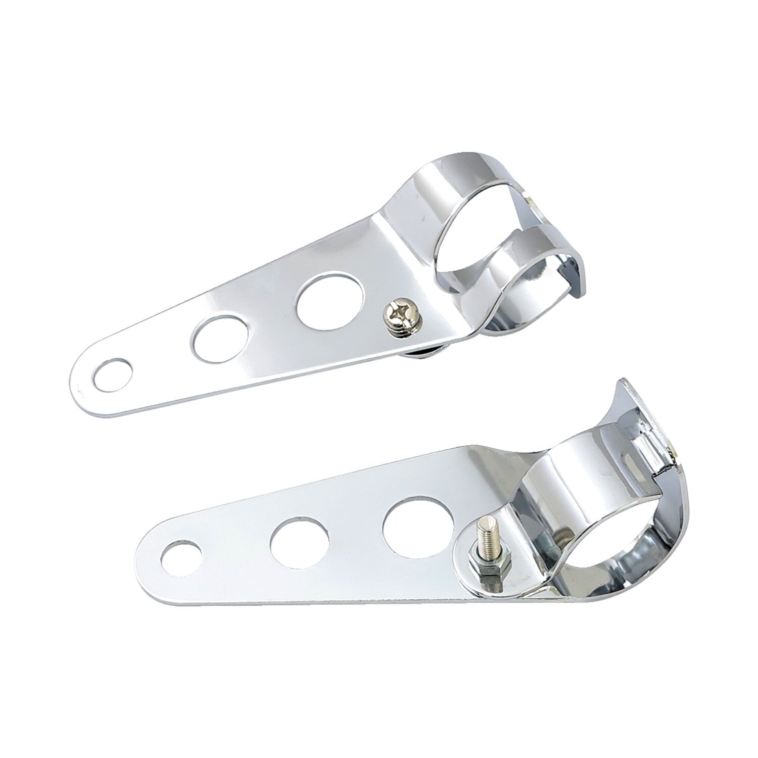 Frisco, side mount headlamp bracket set, Chrome