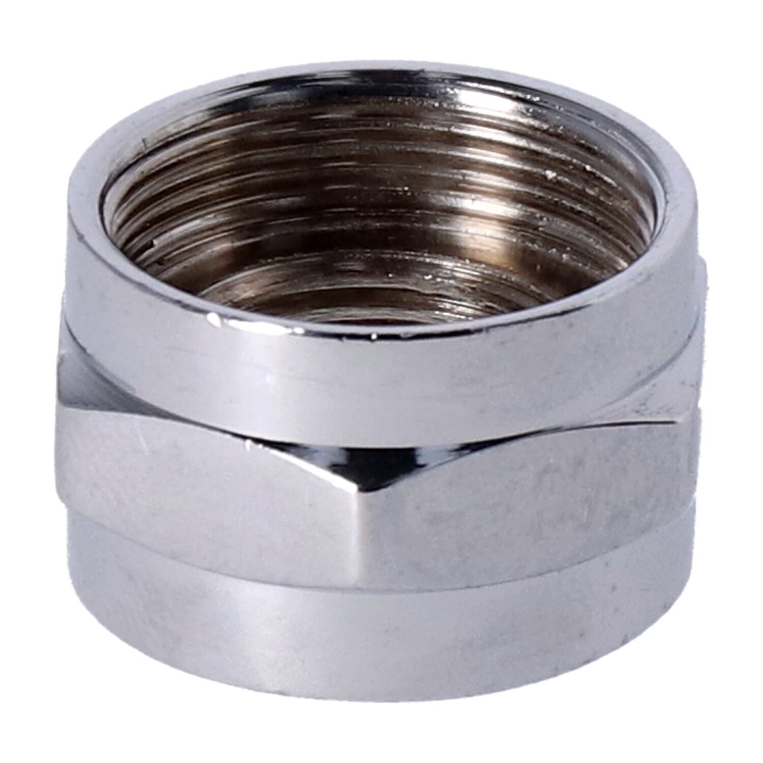 Adapter nut, 3/8 npt to 22mm tanks, Chrome