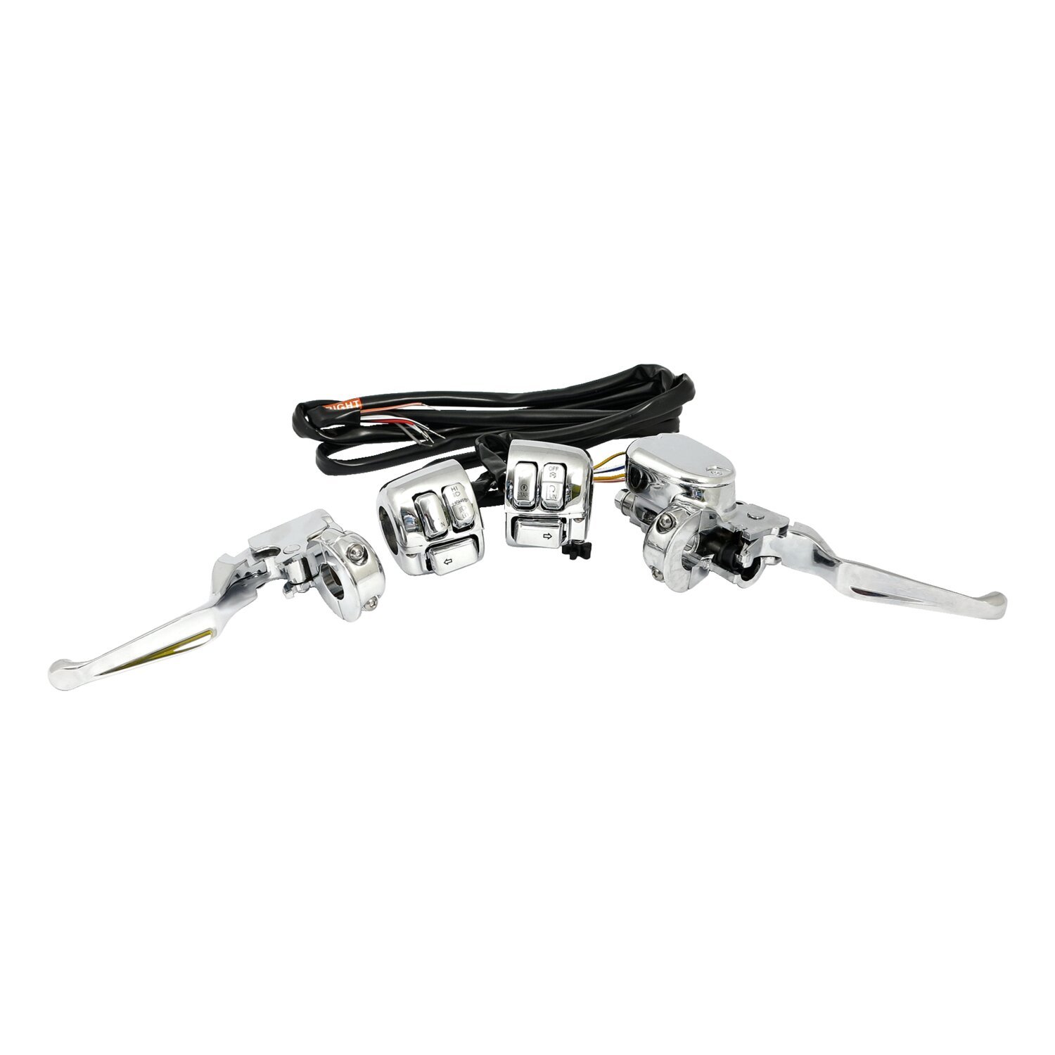 Handlebar control kit chrome 1/2" bore
