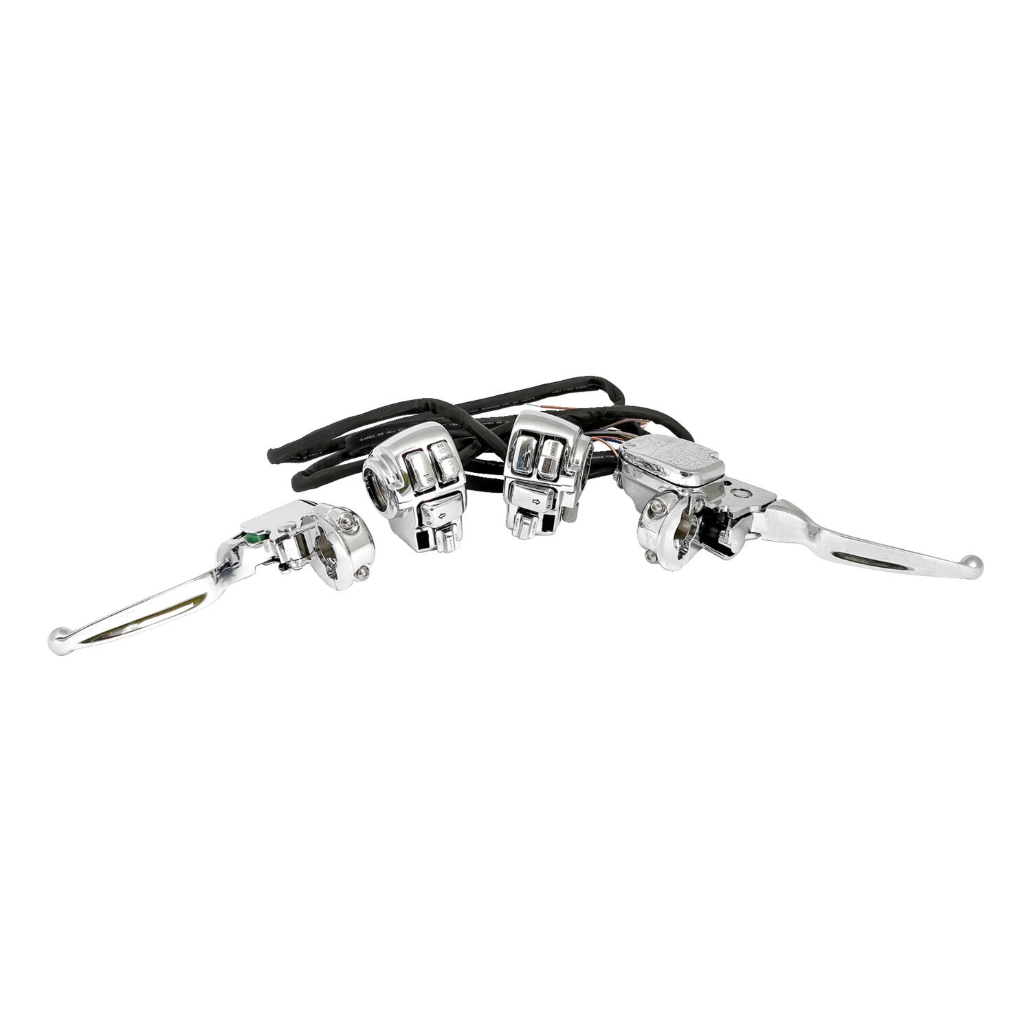 Handlebar control kit, Silver, Chrome
