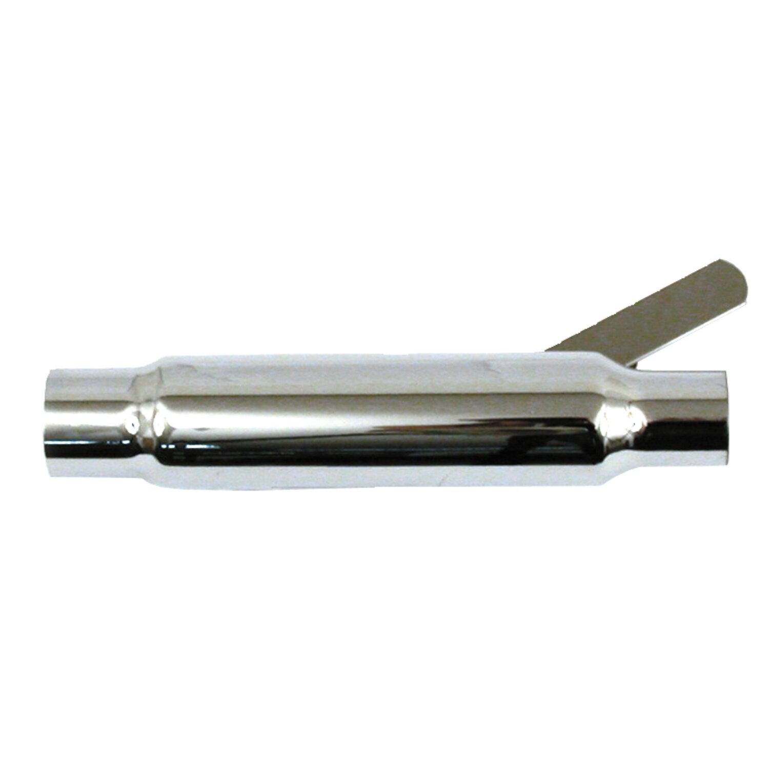 Shorty straight cut universal muffler 12" long, Chrome