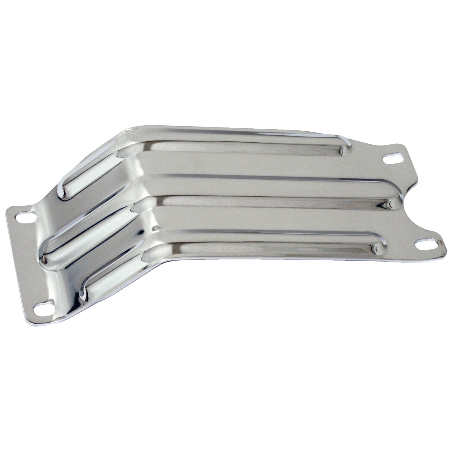 Engine skid plate. Ribbed, Silver, Chrome