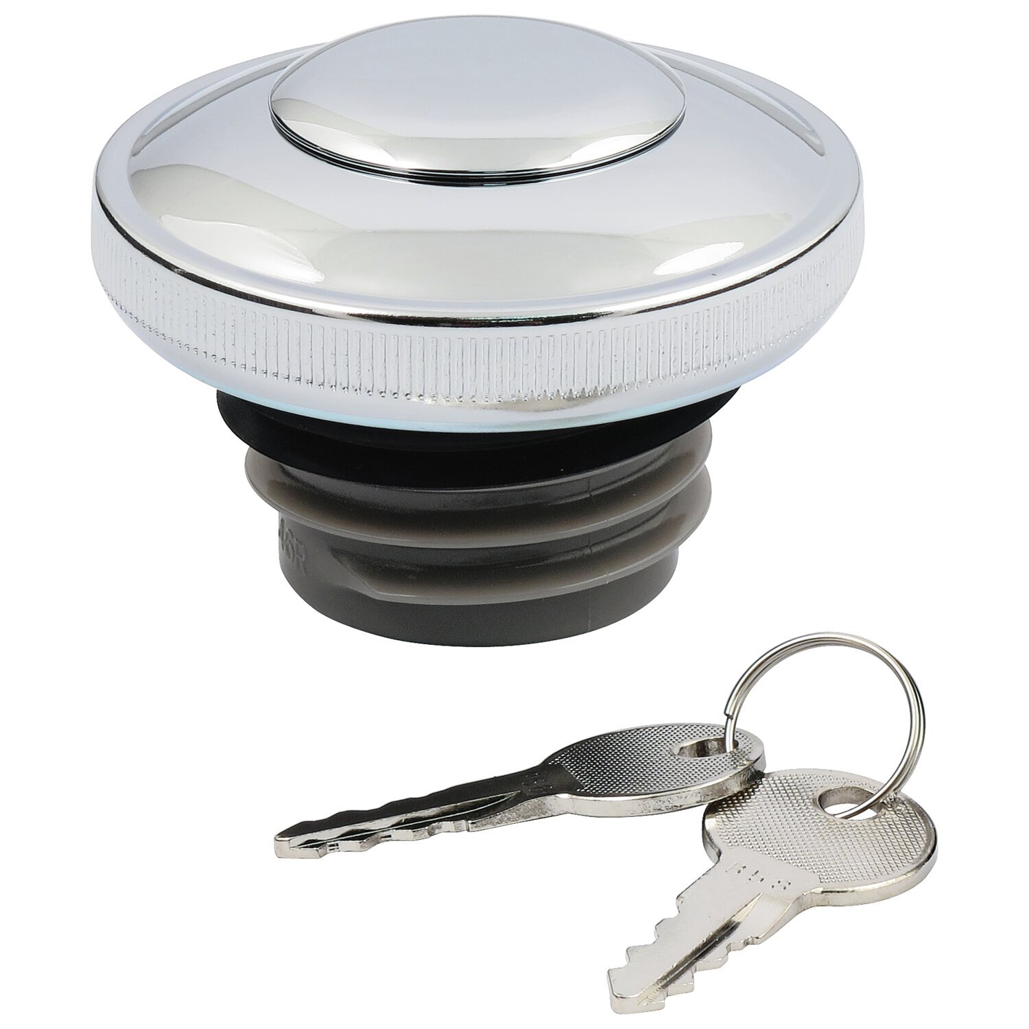 Gas cap vented with lock, Silver, Chrome