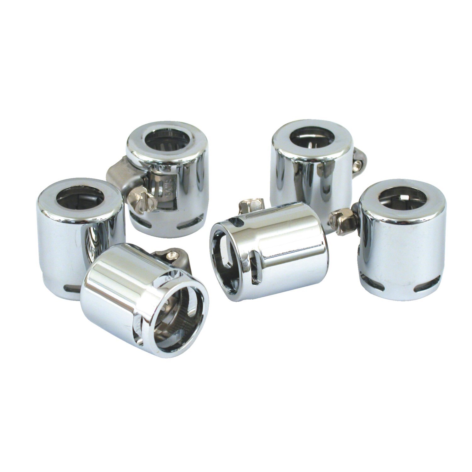 Smooth hose clamps, 1/4". Chrome Slotted