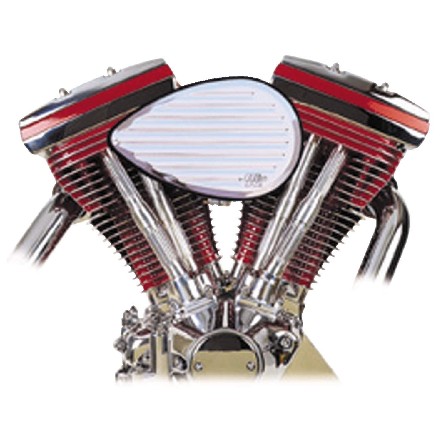 K&N, billet air cleaner assembly. Teardrop grooved, Chrome