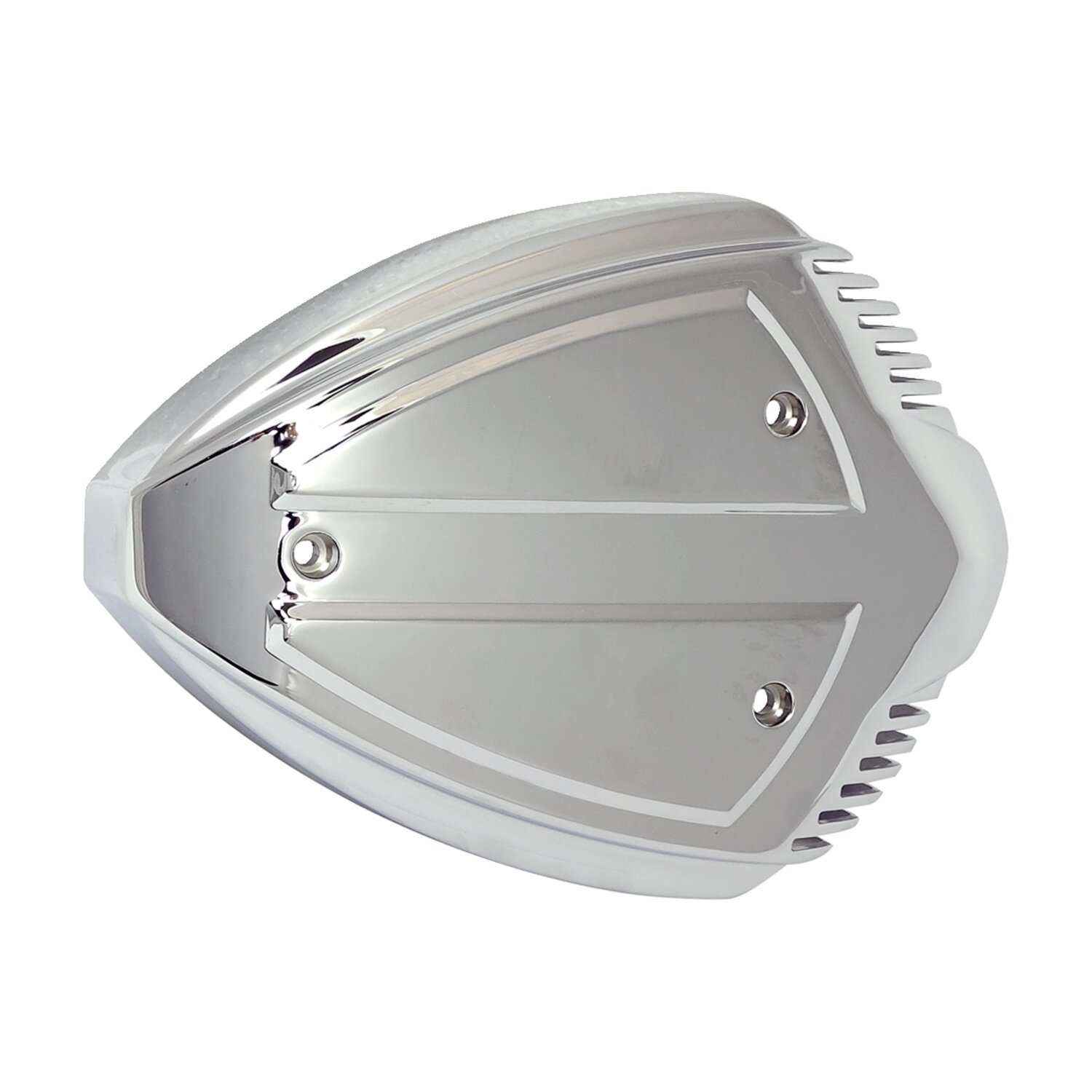 Wedge air cleaner assembly, Silver, Chrome