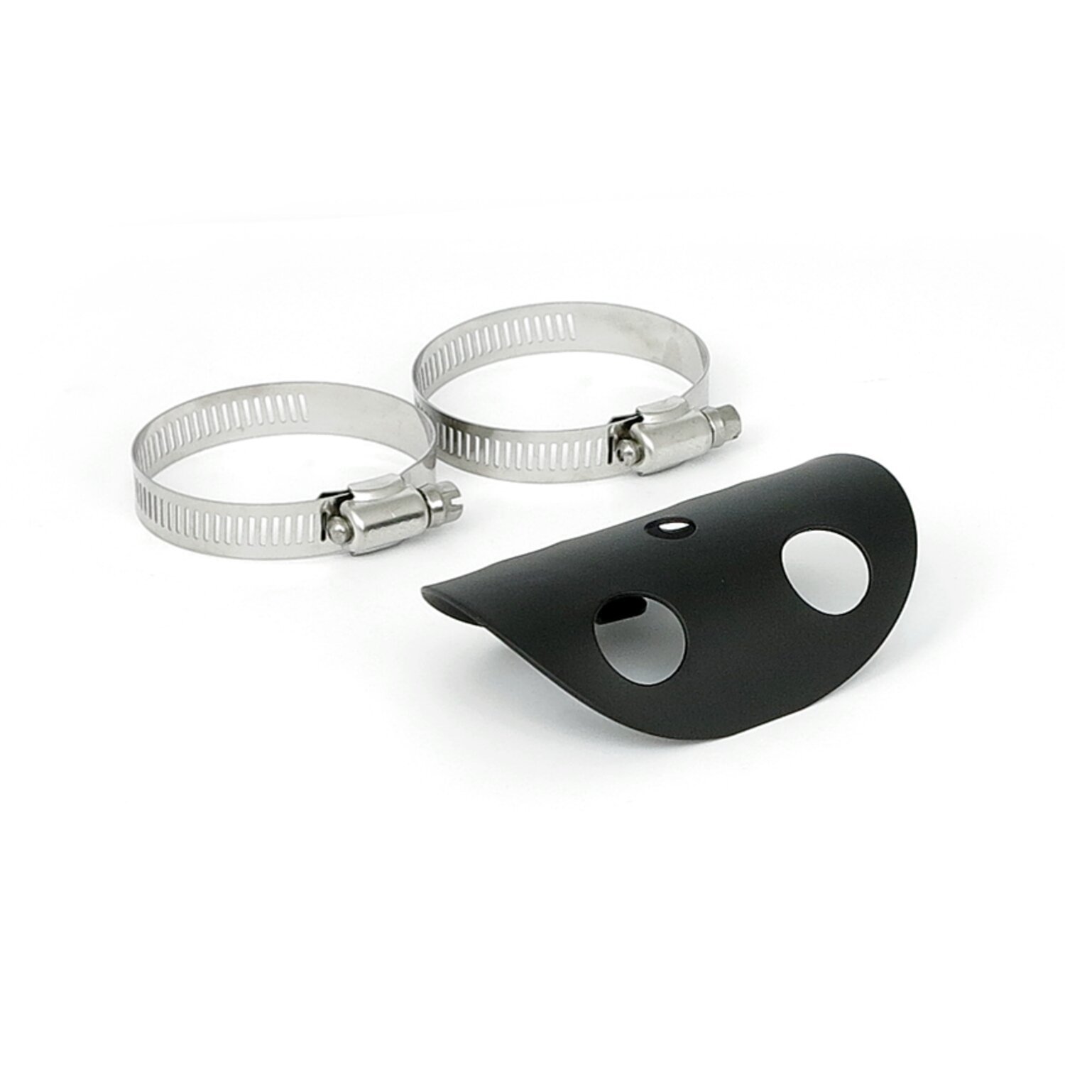 Universal bullet hole heat shield 4" long, Black