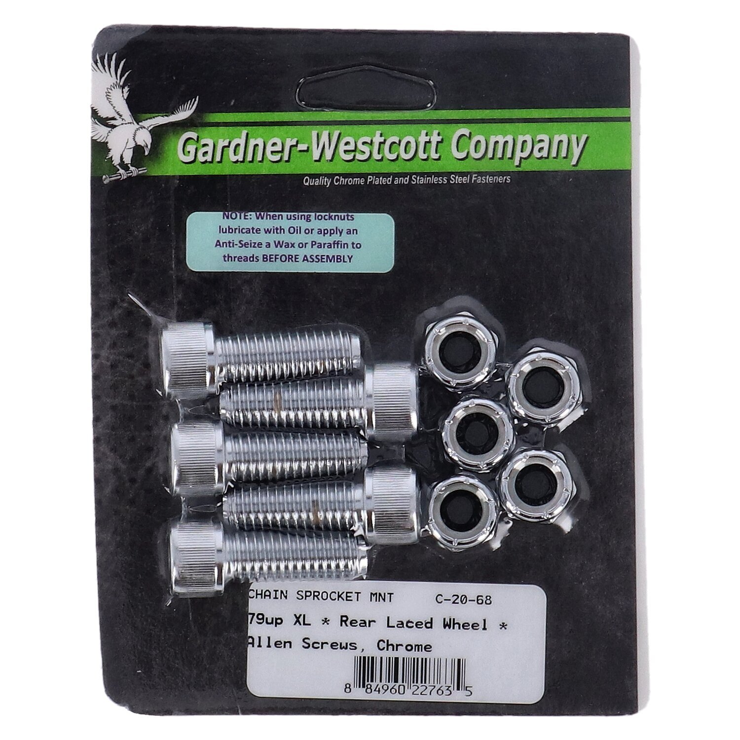 Rear sprocket Mount kit, allen chr, Chrome