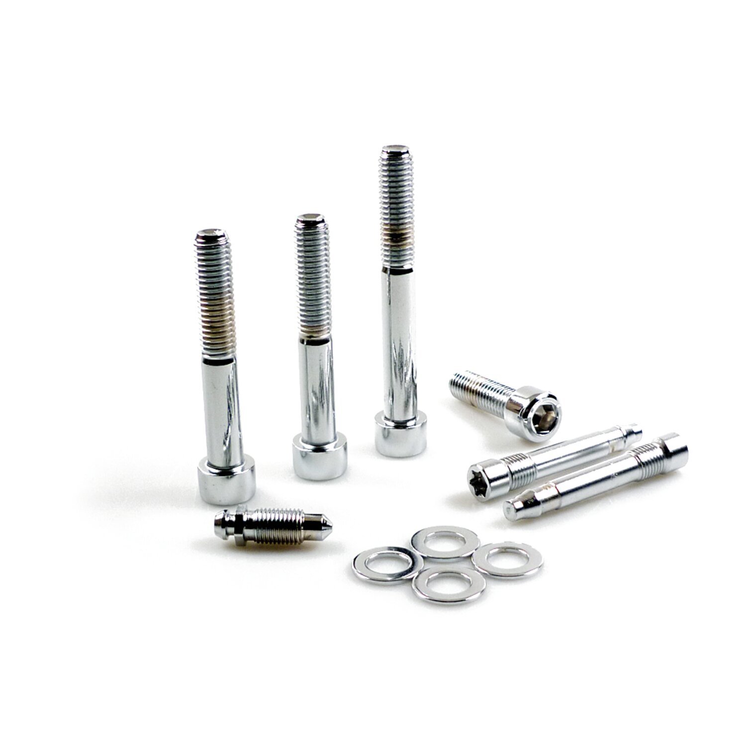 Caliper mount kit, front. pol.chr.allen, Polished