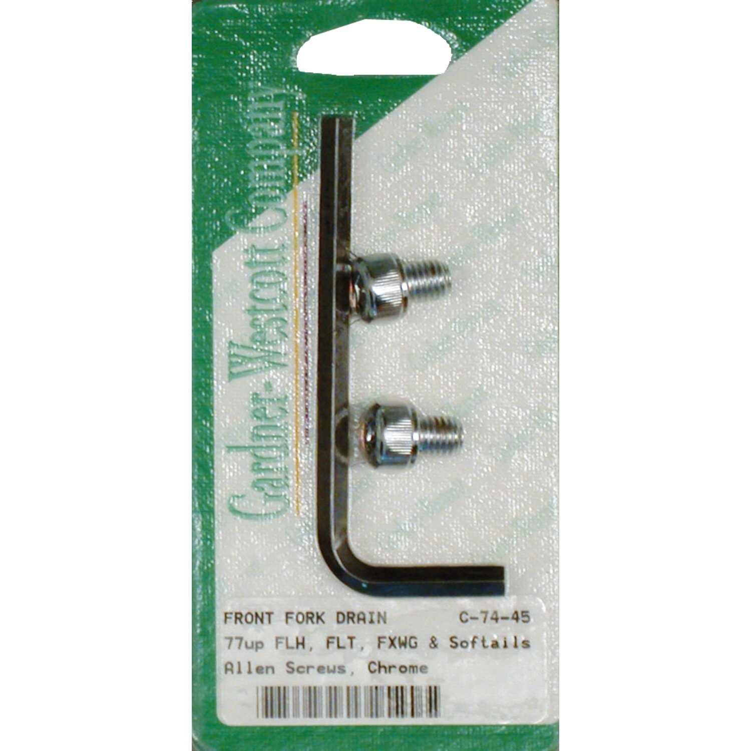 Gardner-Westcott, fork slider drain screws. Chrome Allen
