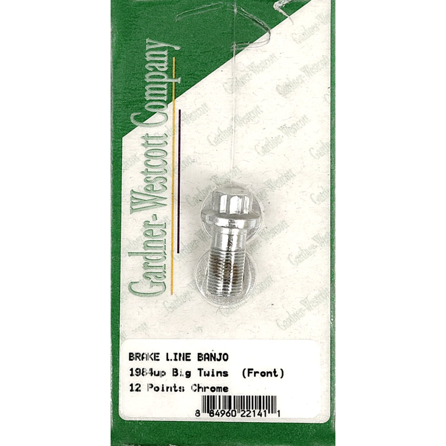 Brake banjo bolt 12-point head 7/16-24, Chrome