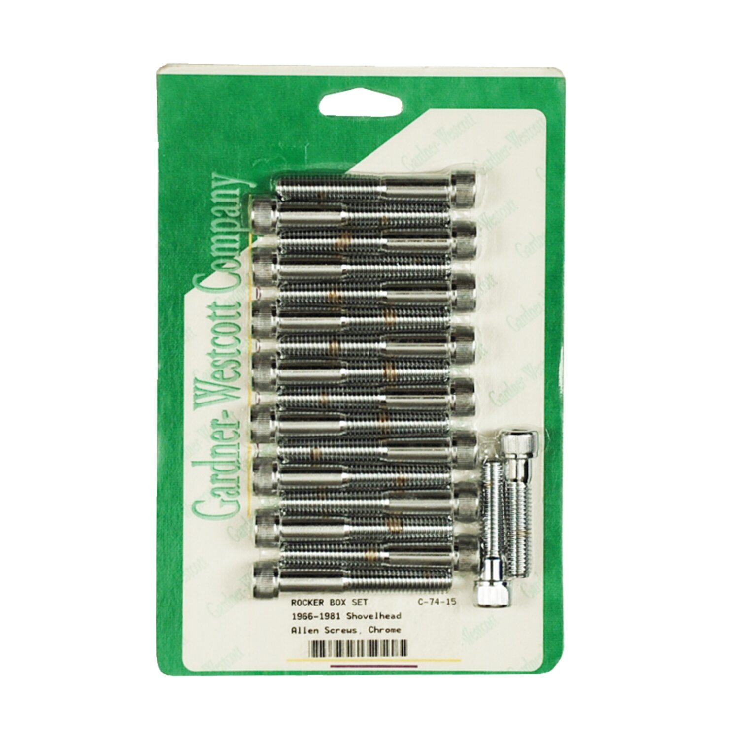 GW, Shovel rocker box bolt kit. Allen, Silver, Chrome
