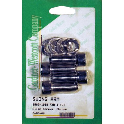 Mounts swingarm pivot cap covers to frame.
Replaces 4 x bolt & 4 x lock washer. 
OEM replacement reference 4729. 