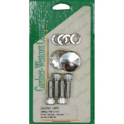 Mounts swingarm pivot cap covers to frame.