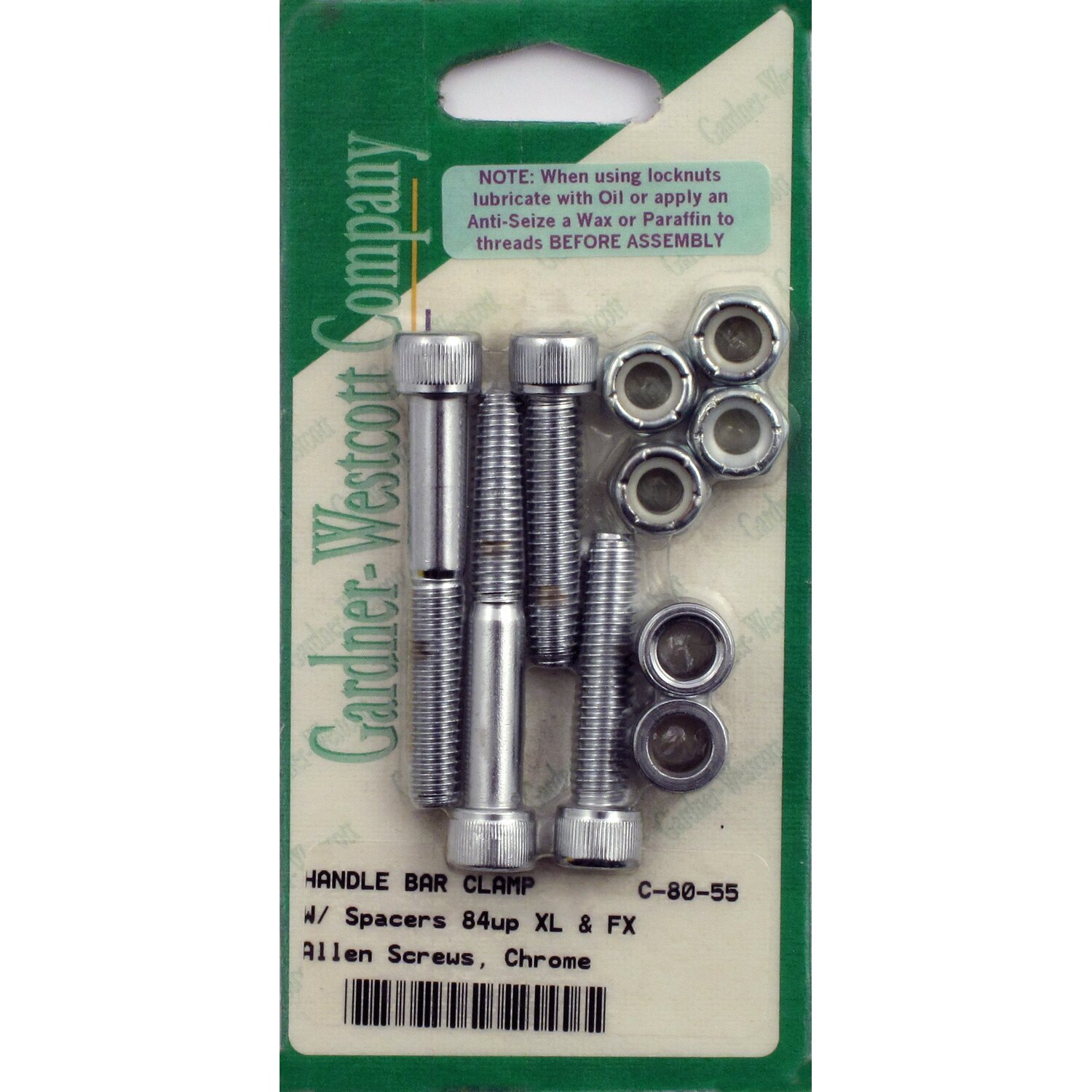 Handlebar top clamp mount kit, allen, Chrome