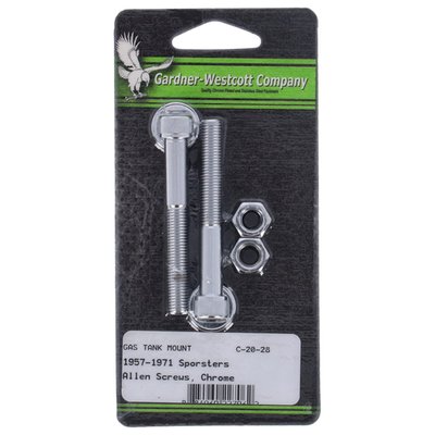 Chrome plated Allen head bolt & nut kit to install the fuel tank. 