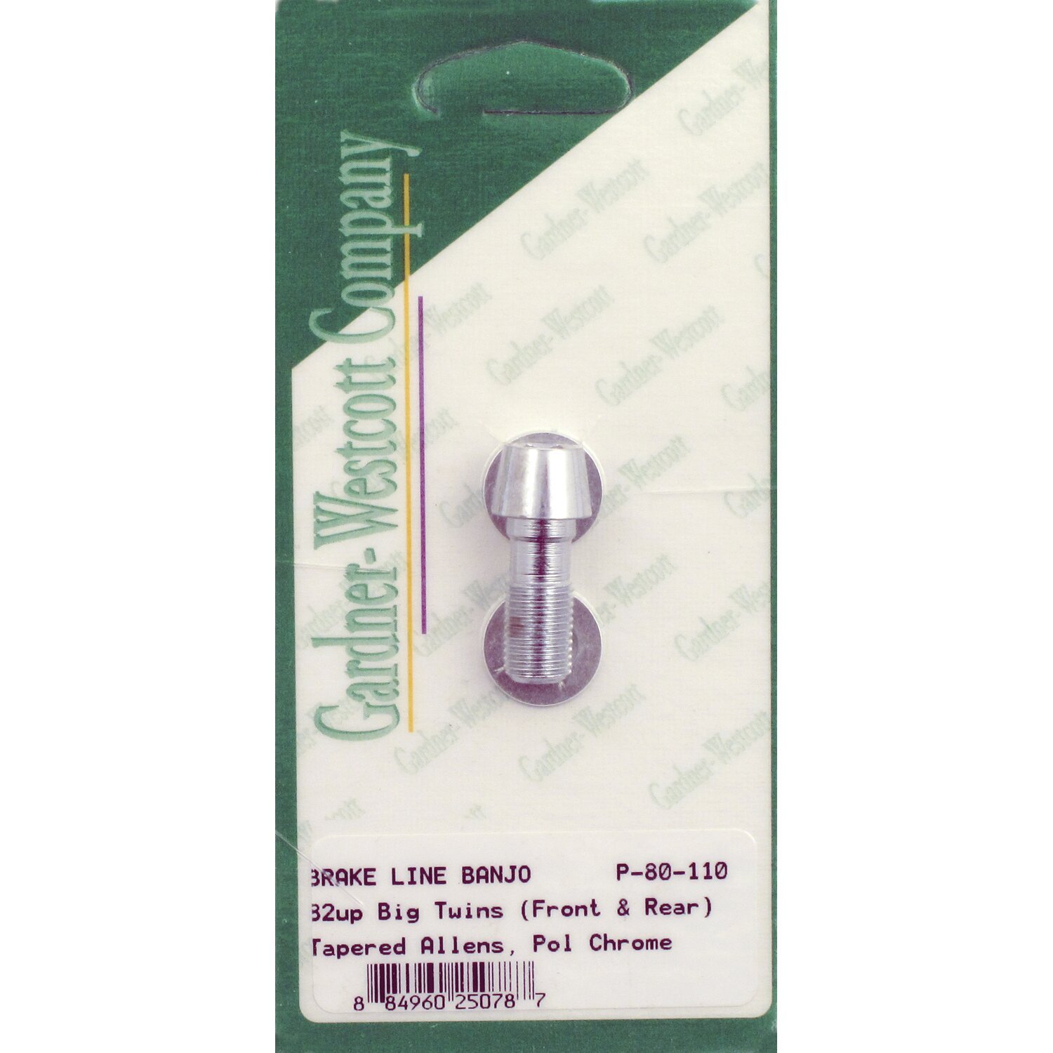 Brake banjo bolt tapered allenhead 3/8-24, Chrome