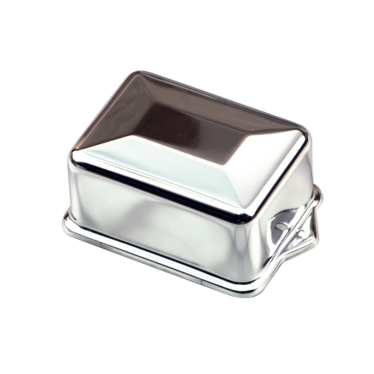 Voltage regulator cover. delco style, Silver, Chrome
