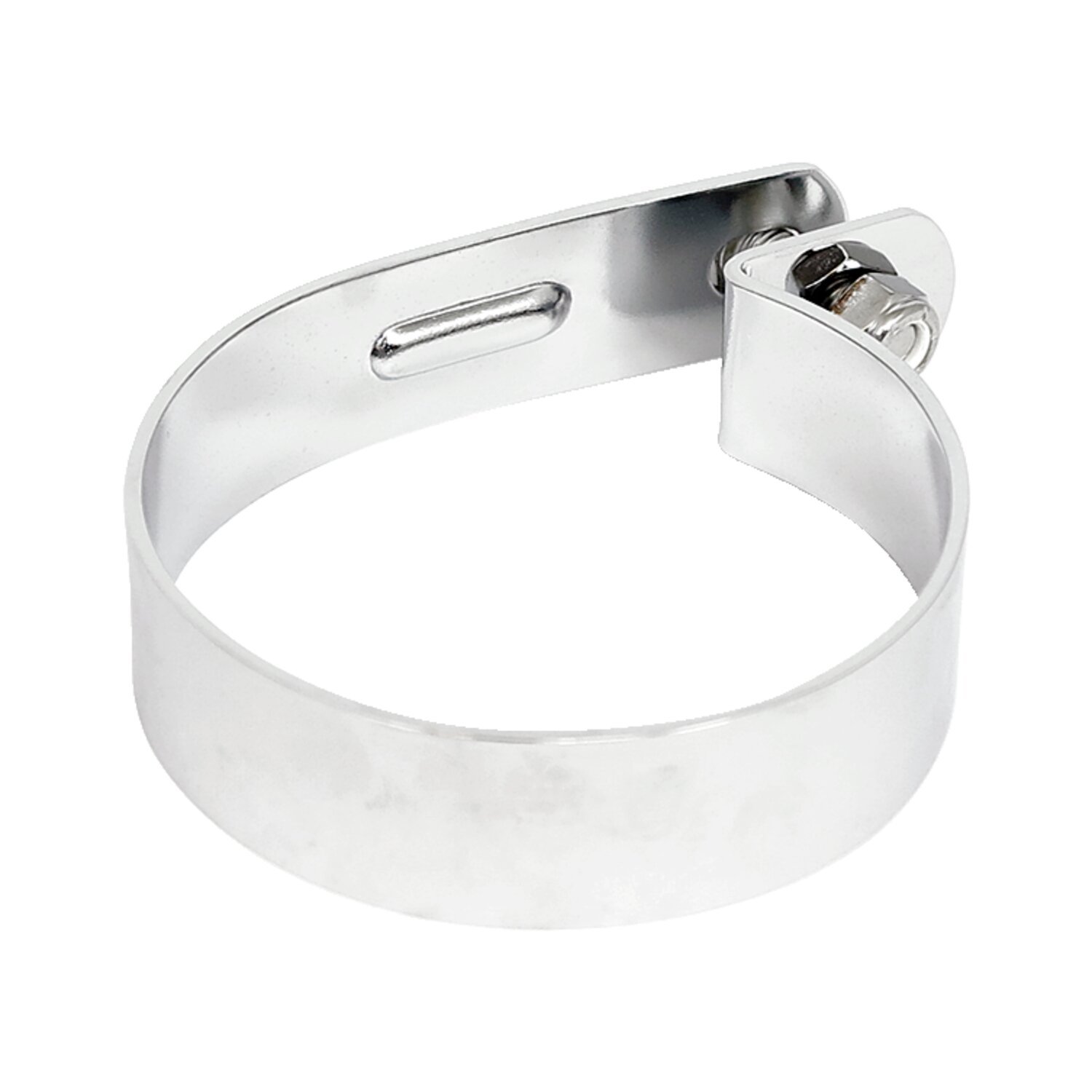 Muffler short P-clamp 3-1/4, Chrome