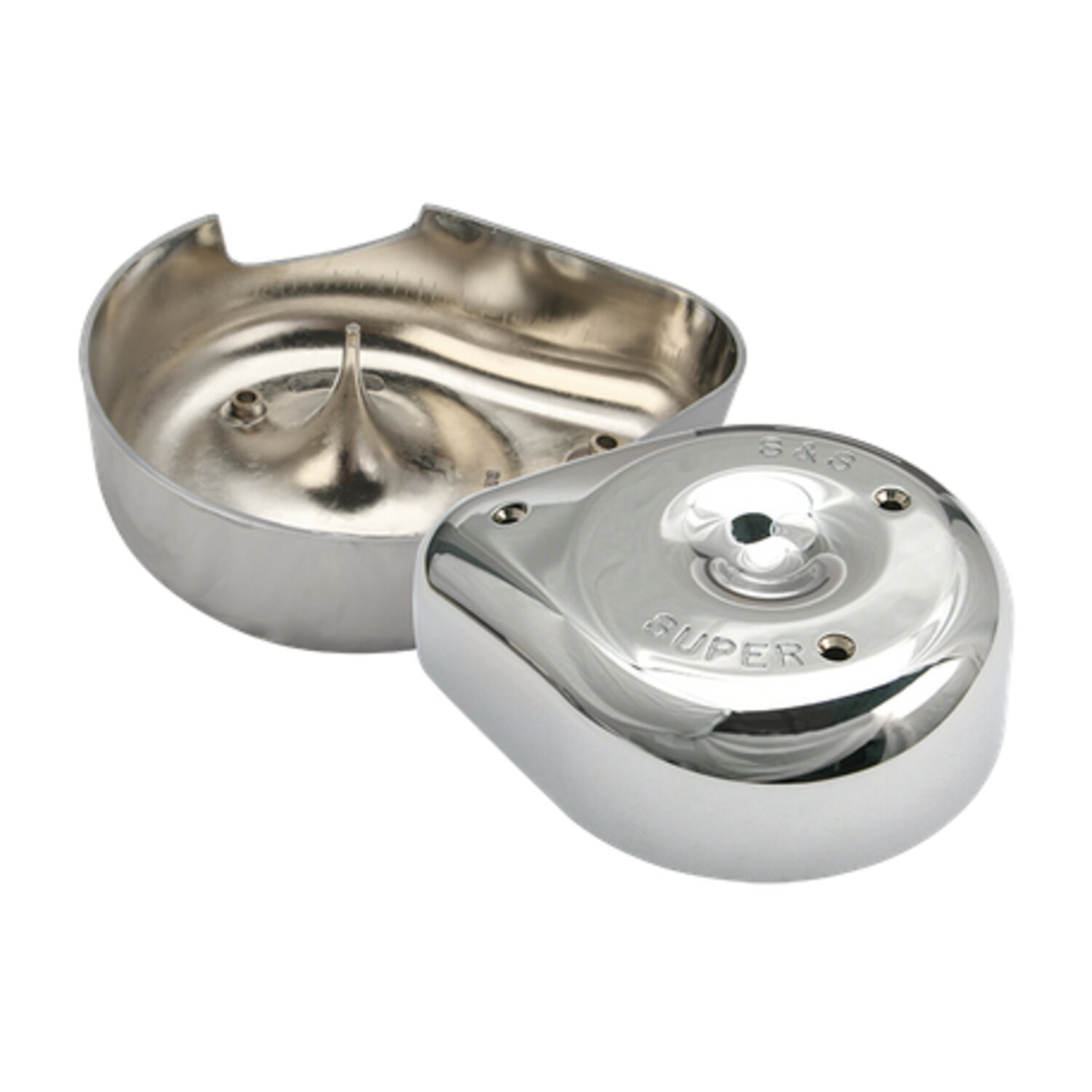 S&S, Super E/G air cleaner cover, notched, Chrome