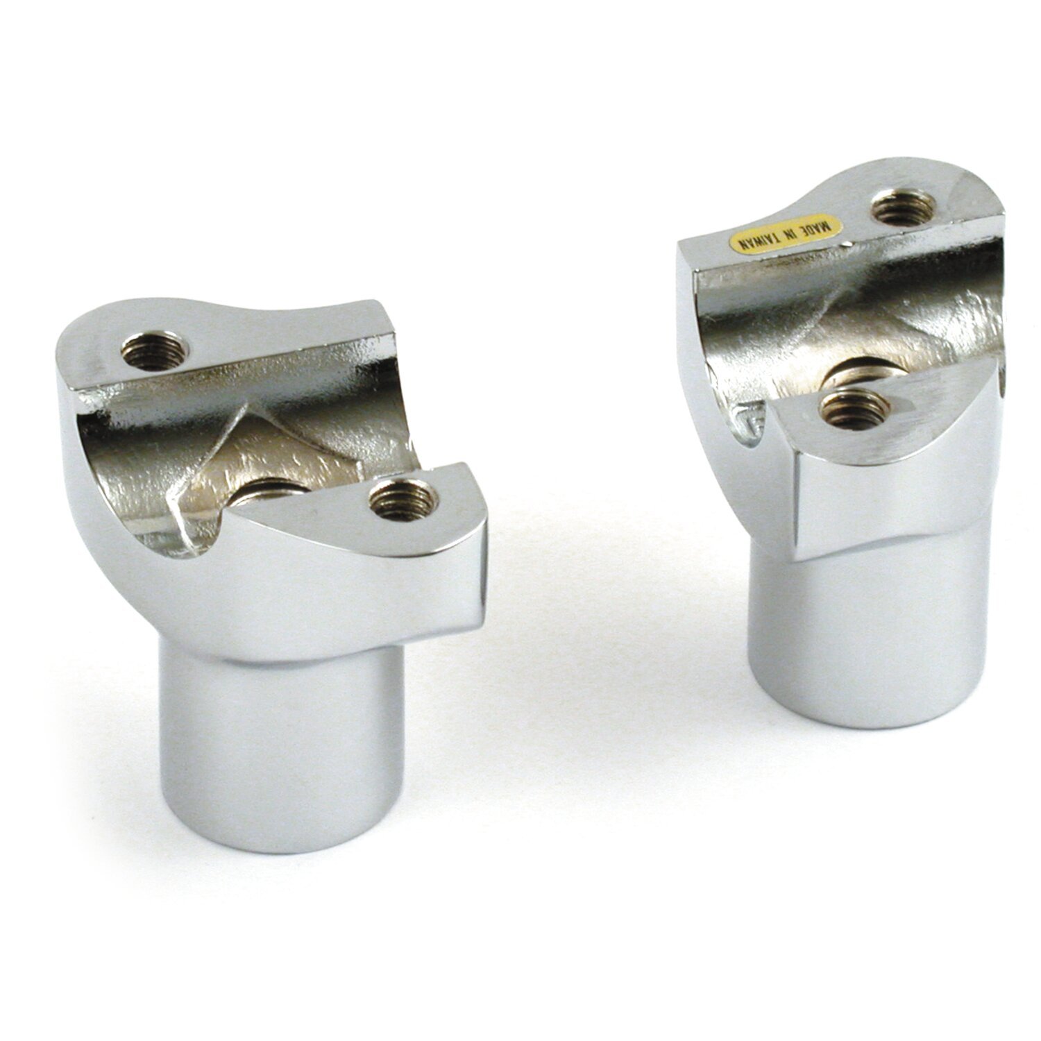 OEM type style risers, threaded. 2" rise, Silver, Chrome