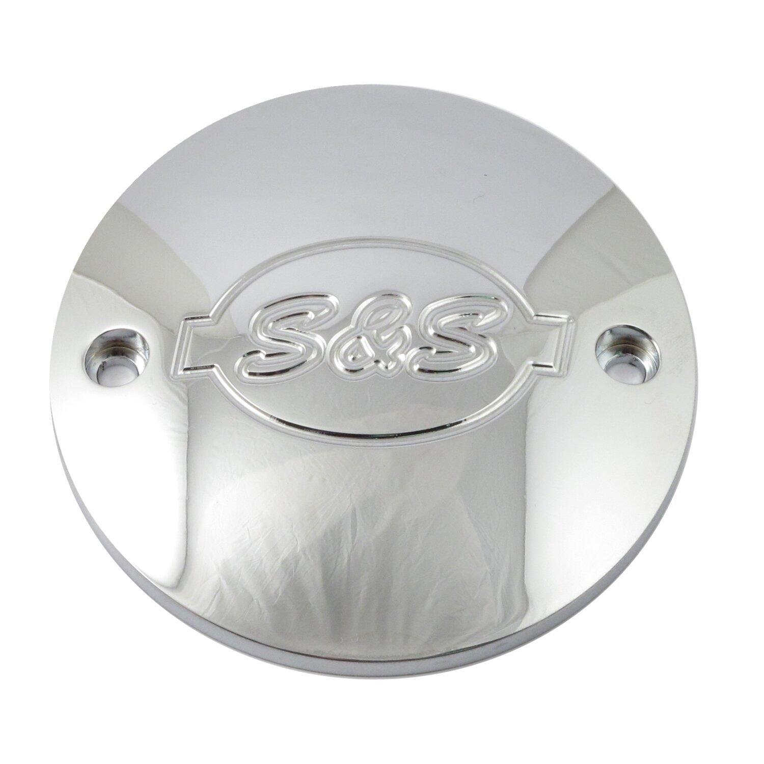 S&S, billet point cover. Logo, Chrome