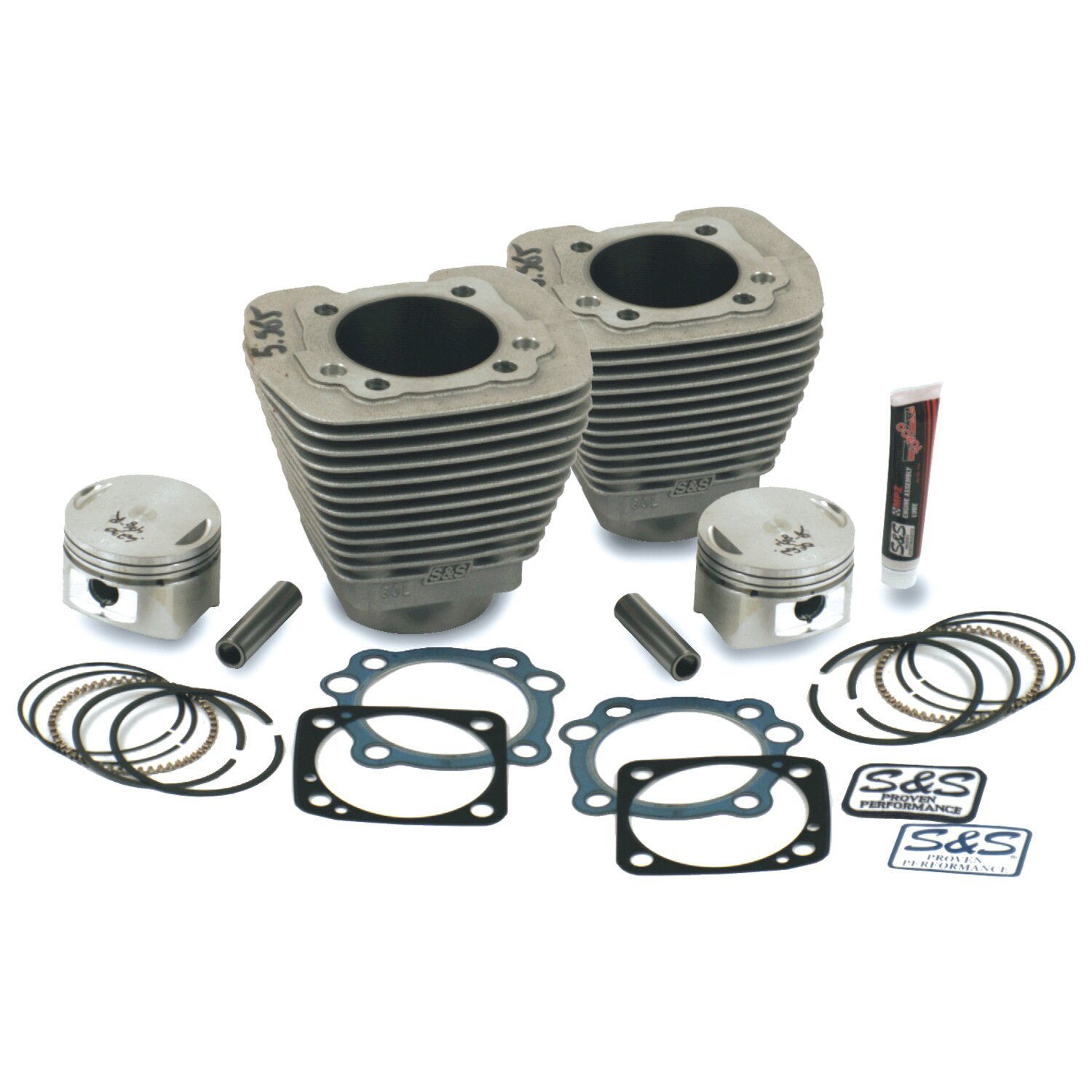 S&S, 88"/1436cc 3-5/8" big bore cylinder & piston kit, Unpainted, Raw