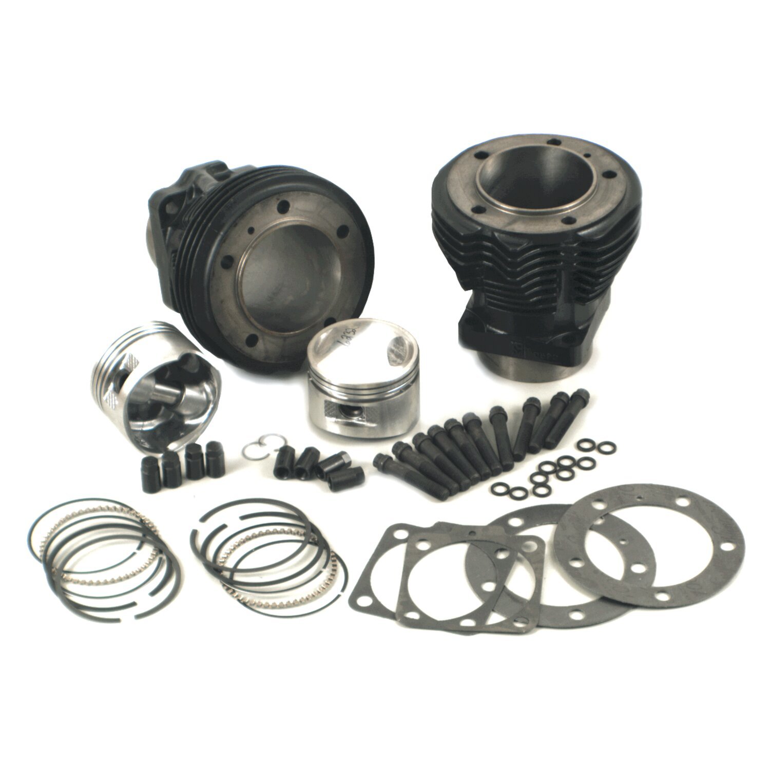 S&S, 96" (1565cc) 3-5/8" big bore cylinder & piston kit, Black, Gloss