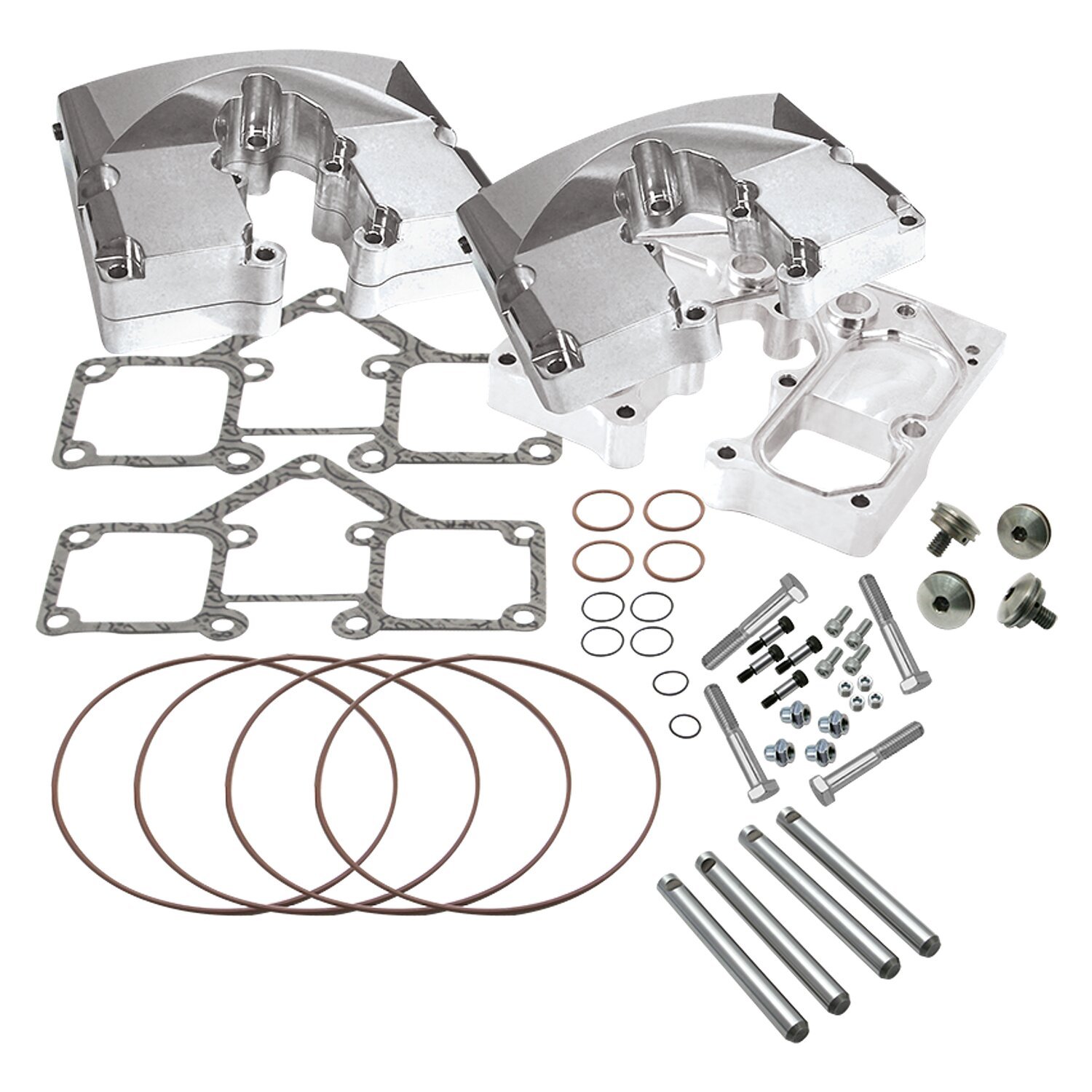 S&S, Shovel SH rocker cover kit, Silver, Polished
