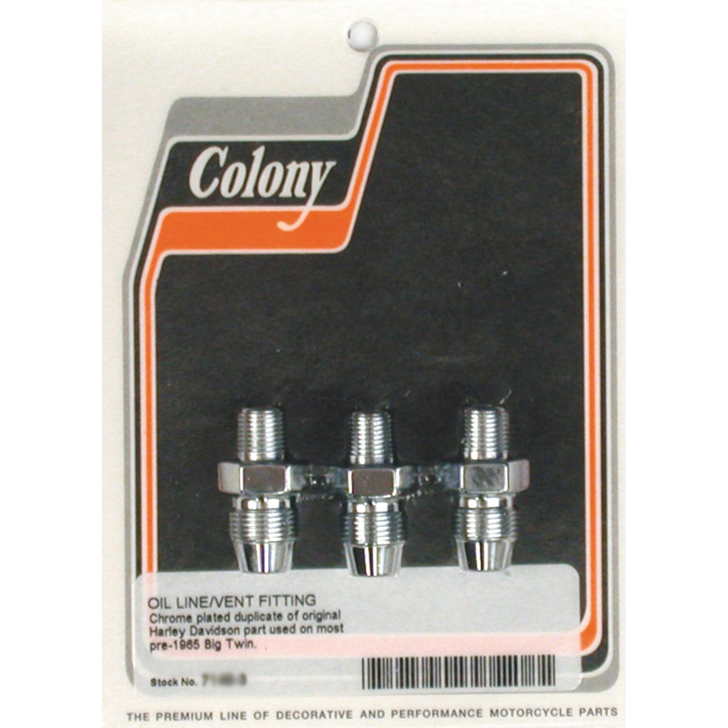 Colony, oil line fitting set, Chrome