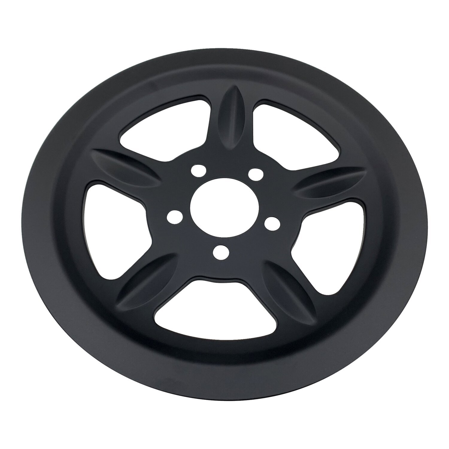 Pulley cover, 5-spoke. 68t, Black, Matte