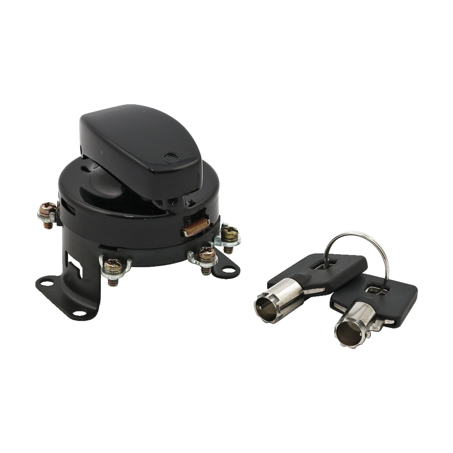 FL style ignition switch. 5-pole, round key, Black