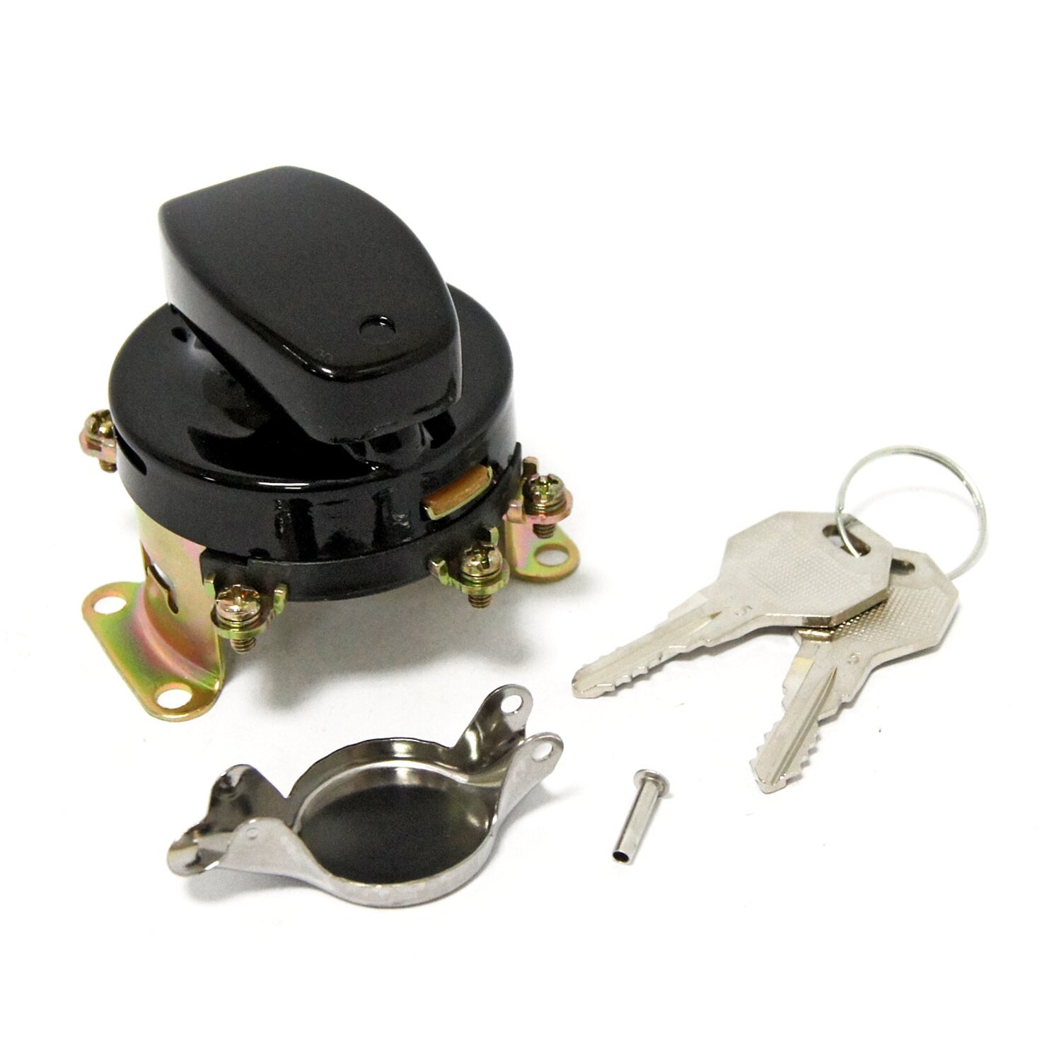 FL style ignition switch. 6-pole, flat key, Black