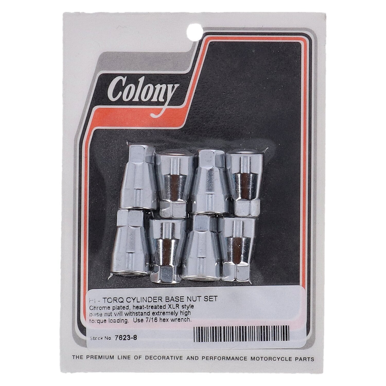 Colony cyl base nut kit, high-torque, Chrome