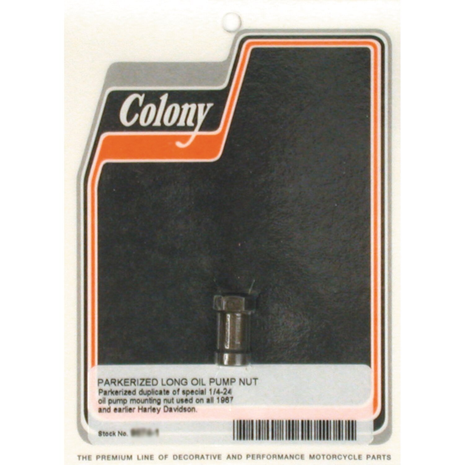 Colony oil pump nut, early style, Polished