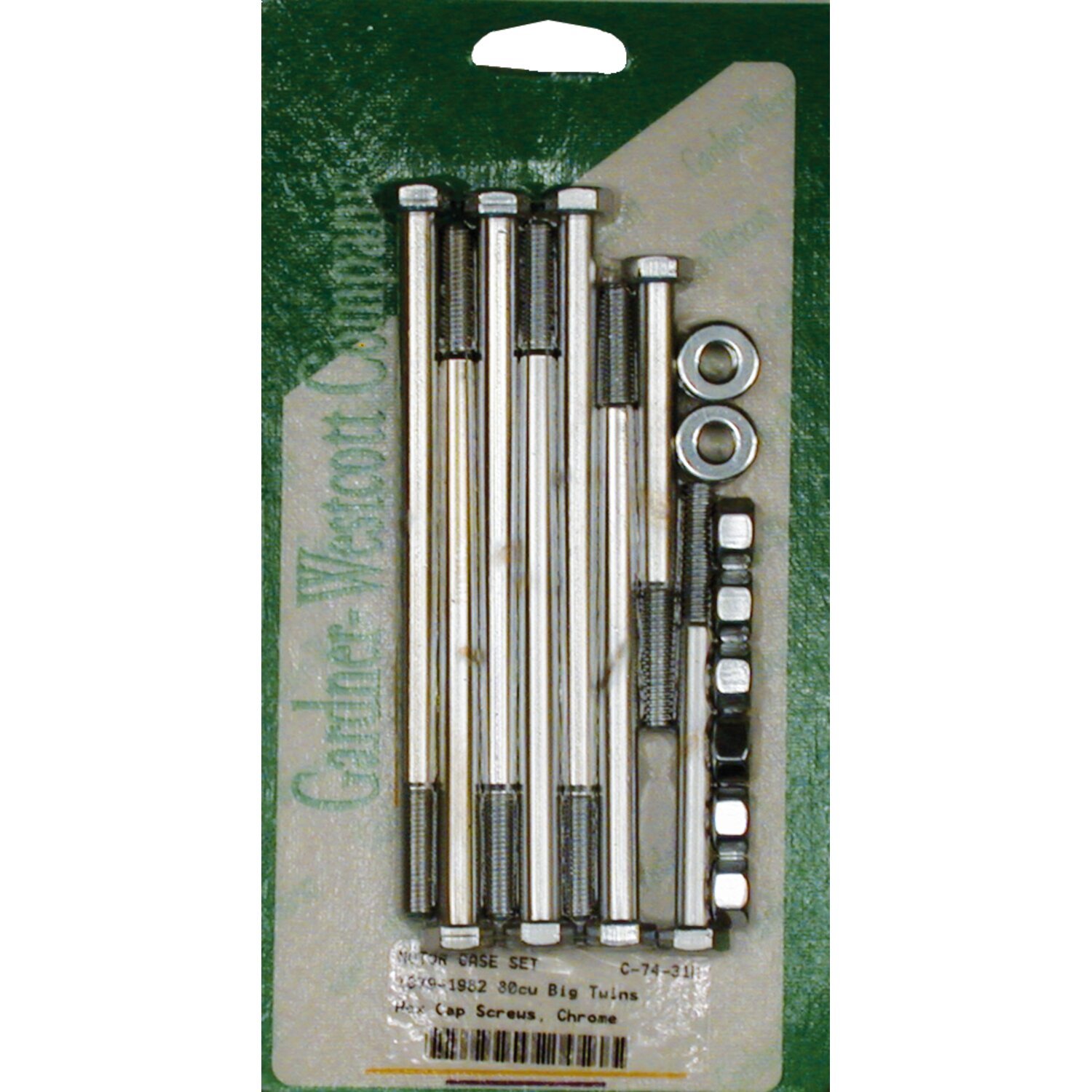 Crankcase bolt kit, hex, Chrome