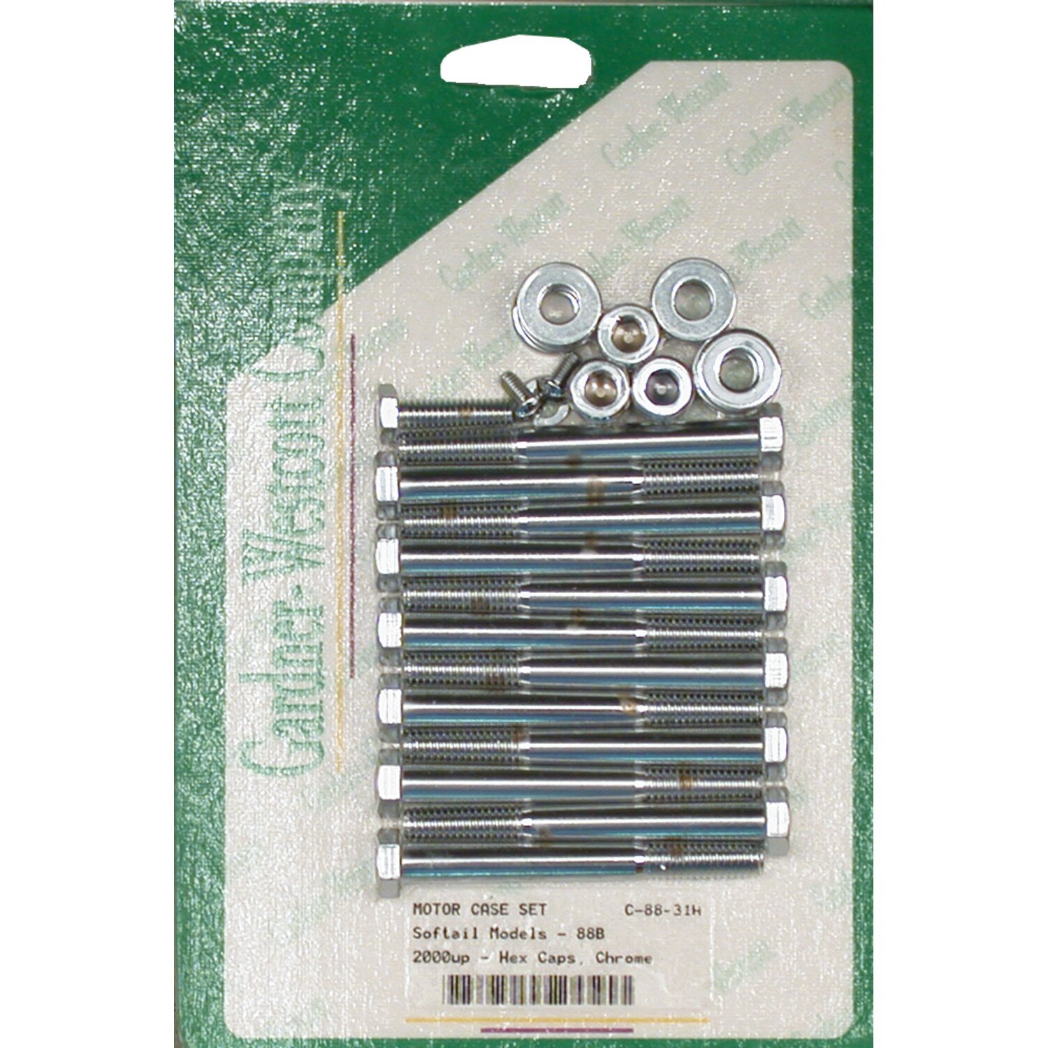 Crankcase bolt kit, hex, Chrome