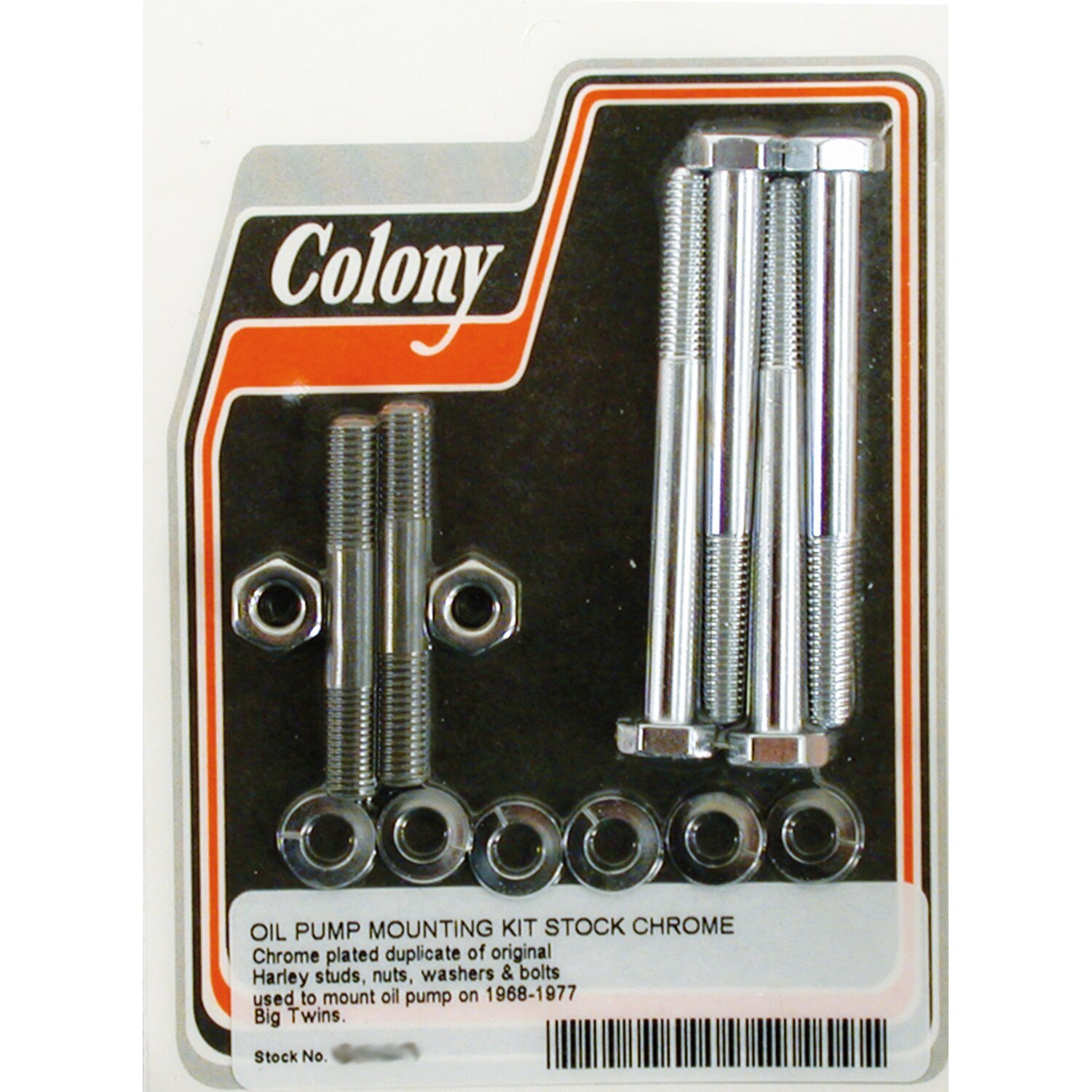 Colony oil pump mount kit, OEM style, Chrome