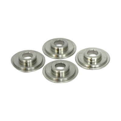 OEM style replacement precision machined titanium valve spring top collars. Manley suggests the use of titanium top collars on high lift applications to provide increased strength and reduced inertia mass which allows running higher R.P.M.'s without valve float.