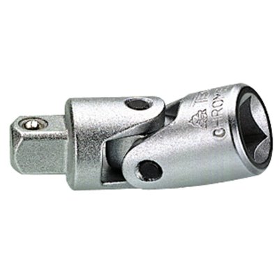 1/2" drive. 69mm long. Chrome vanadium. Satin finish. Allows working under an angle.