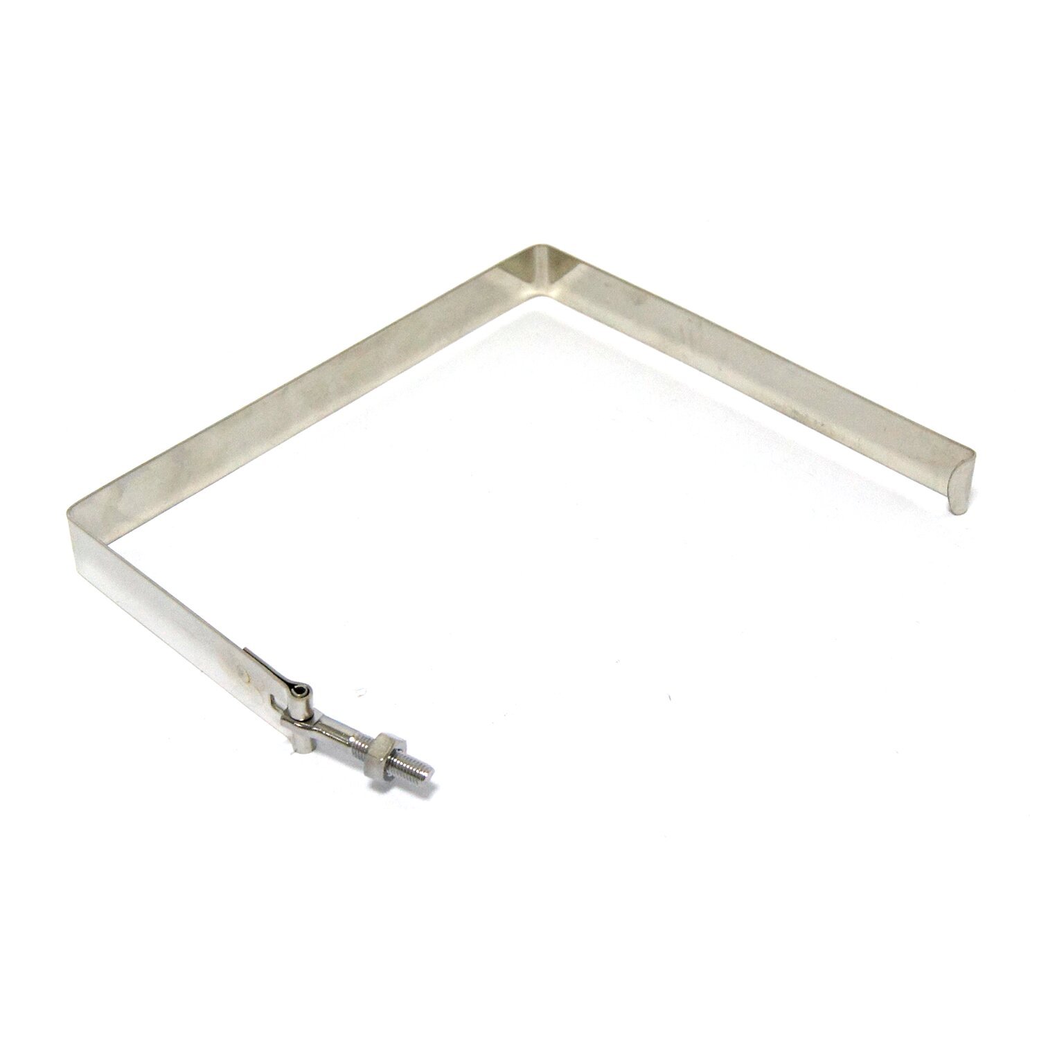 Battery hold down strap. Polished stainless