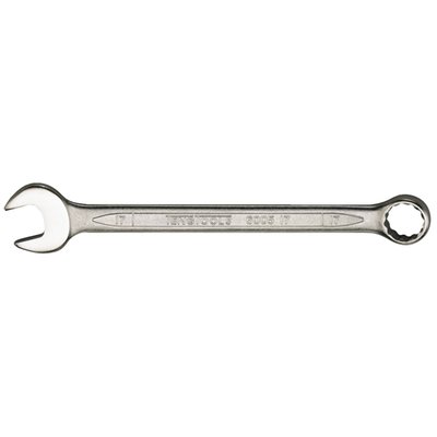 Replacement open/box end wrench. Manufactured according to DIN 3113A - ISO 3318 - ISO 7738. Chrome vanadium, satin finish. Same dimensions on both ends. Box end heads are set at a 15 degree angle.
