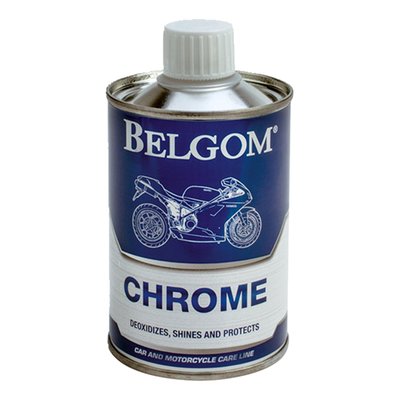 250cc bottle. Cleans & protects chrome plated parts. Belgom Chromes is a polish cream that makes chrome shine and deoxidizes it in depth. After application, a thin protective layer protects the chrome against corrosion while permanently maintaining the lustrous shine.