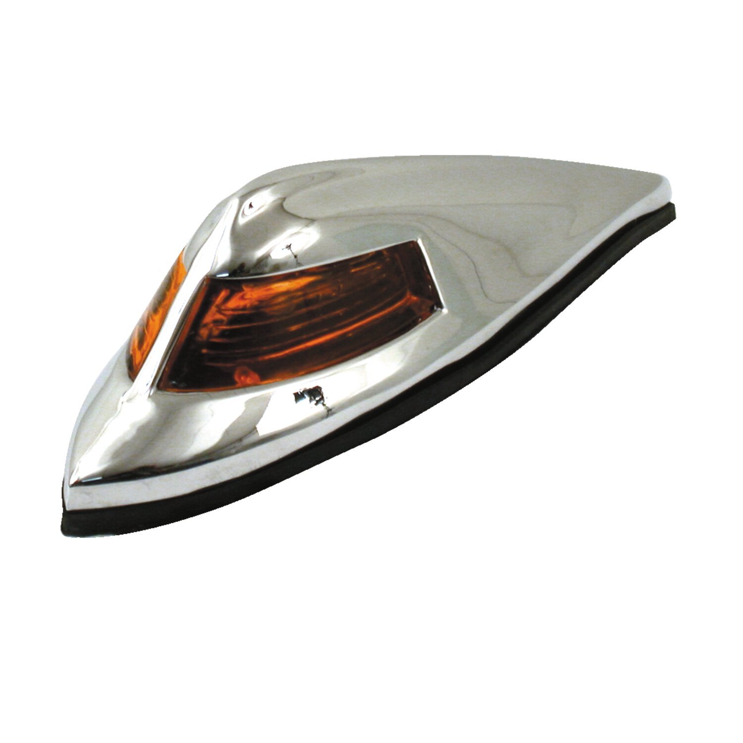 Antique style front fender light. Chrome, amber lens, Yellow